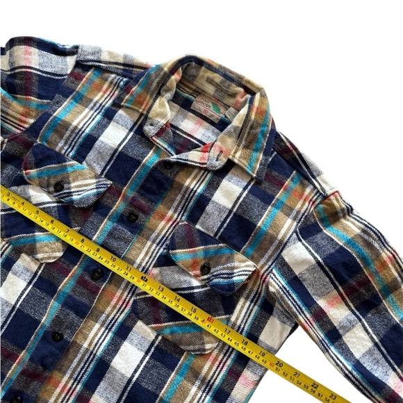 Vintage Pine Grove Flannel Shirt Adult Small S Blue Plaid Western Mens - Picture 3 of 4